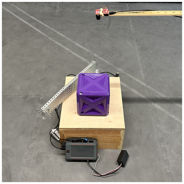 Simple sorting machine used to test visual recognition of VEX game pieces.