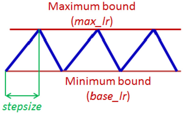 The triangular policy of cyclical learning rate.