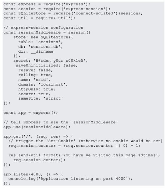 HTTP secure cookies.